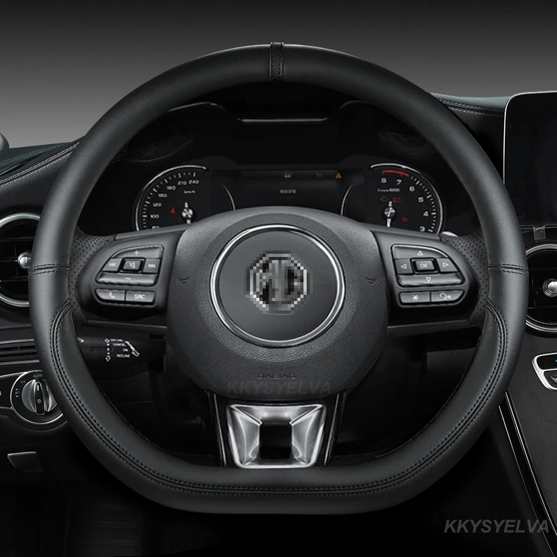 Pu Leather Car Steering Wheel Cover Wrap D Shape For Mg Hs Zs Hs Phev Mg3 Zst Ehs Mg5 Mg6 Gs Zs Ev D Type Car Steering-Wheel