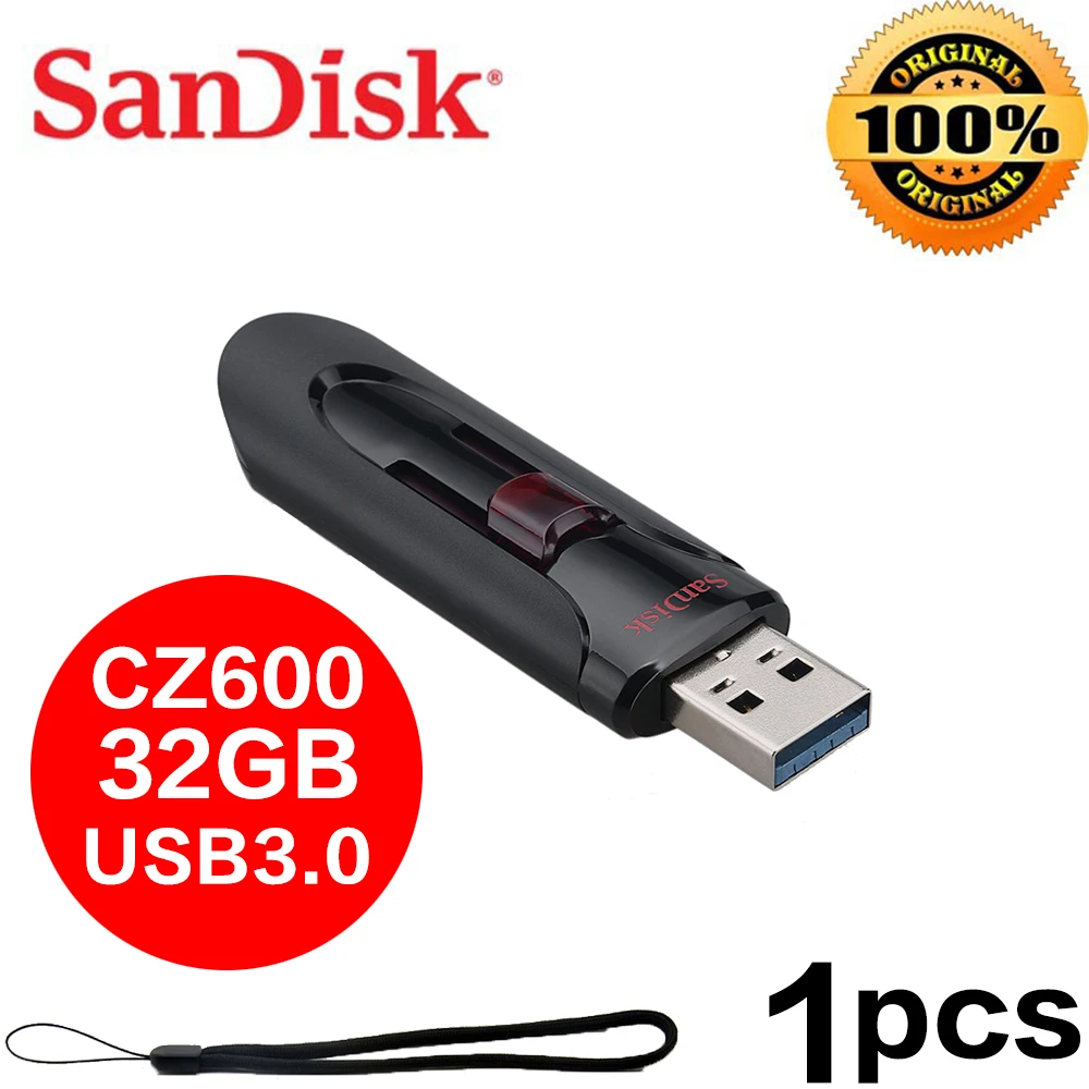 SanDisk CZ600 USB 3.0 Flash Pen Drive 256GB 128GB 64GB 32GB 16GB Usb flash drive sandisk PENDRIV for Speed copy on the computer usb memory card USB Flash Drives