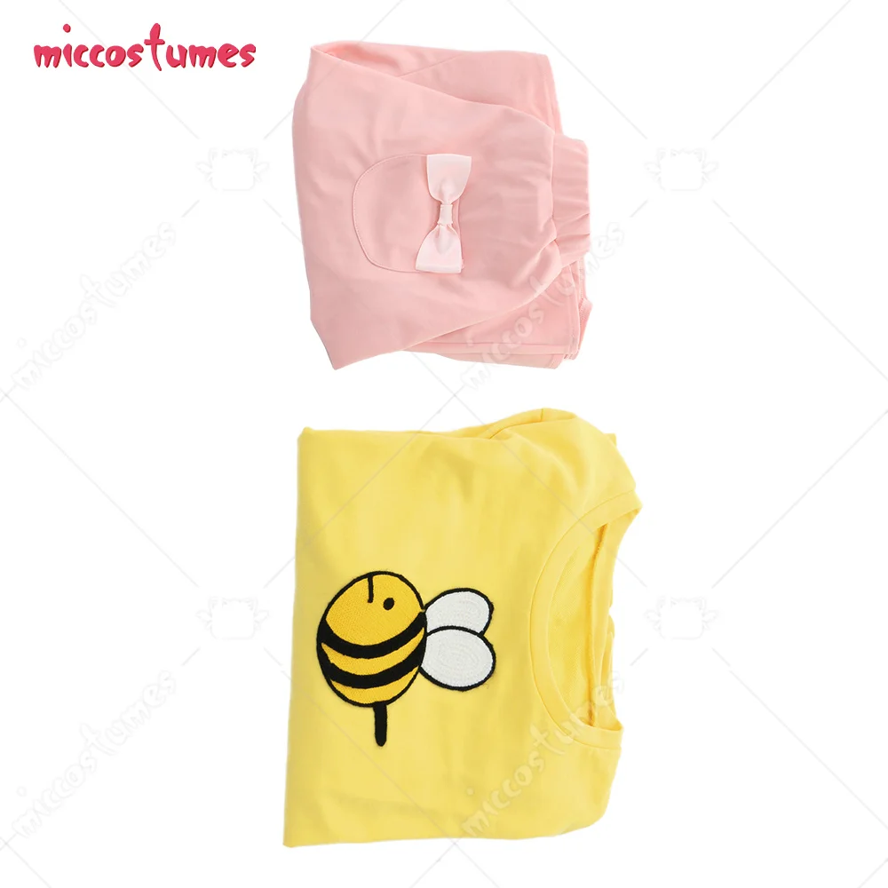 Bee and Puppycat Bee Pink Skirt Yellow Cosplay Costume 