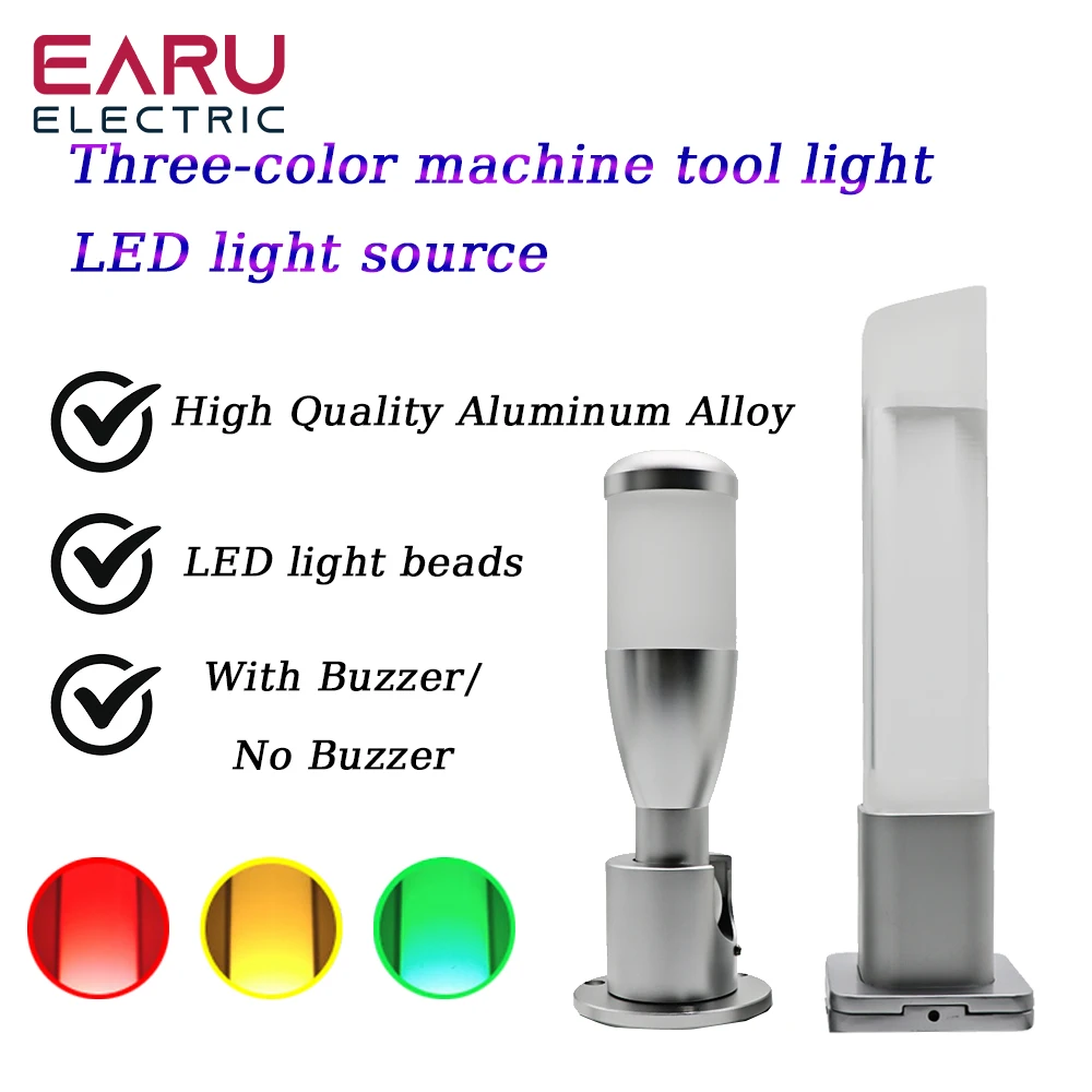 

Aluminum Machine Safety Indicator Light Be With Buzzer LED Signal Light Three-color Tower Light Foldable 24V Customizable Logo