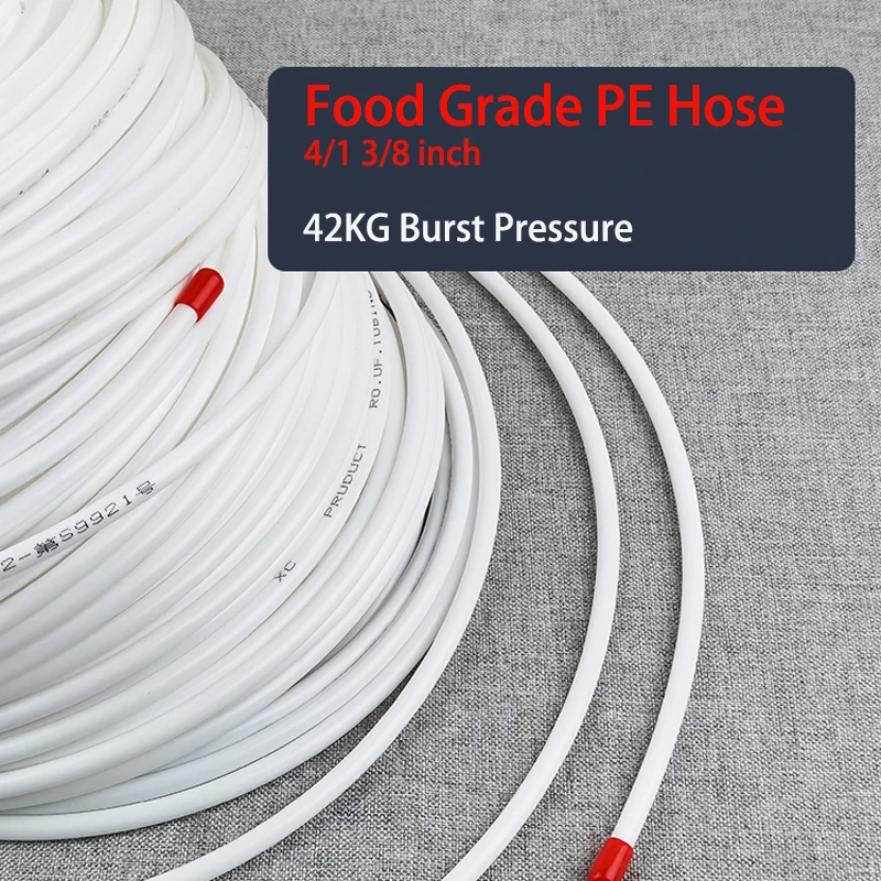 1 Meter RO Water 1/4 3/8 Inch OD PE Hose Tubing White Flexible Pipe Tube Reverse Osmosis Aquarium Filter System Plumbing Hose Water Pipe Supply