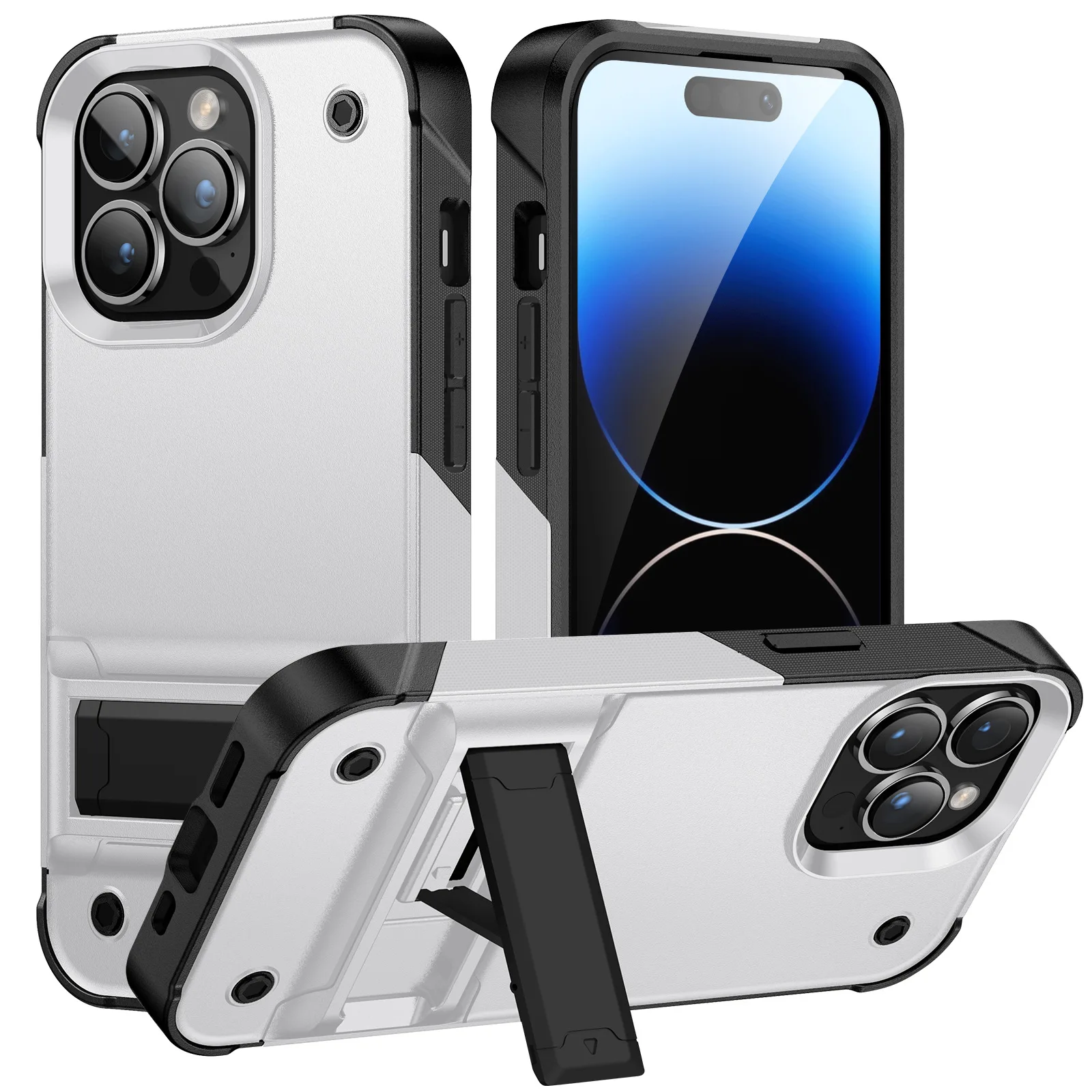 thumbnail image 1 of Case For iPhone 15 14 13 12 11 Pro Max Plus 8 7 Plus XR X SE Military grade protective cover with stand, 1 of 5