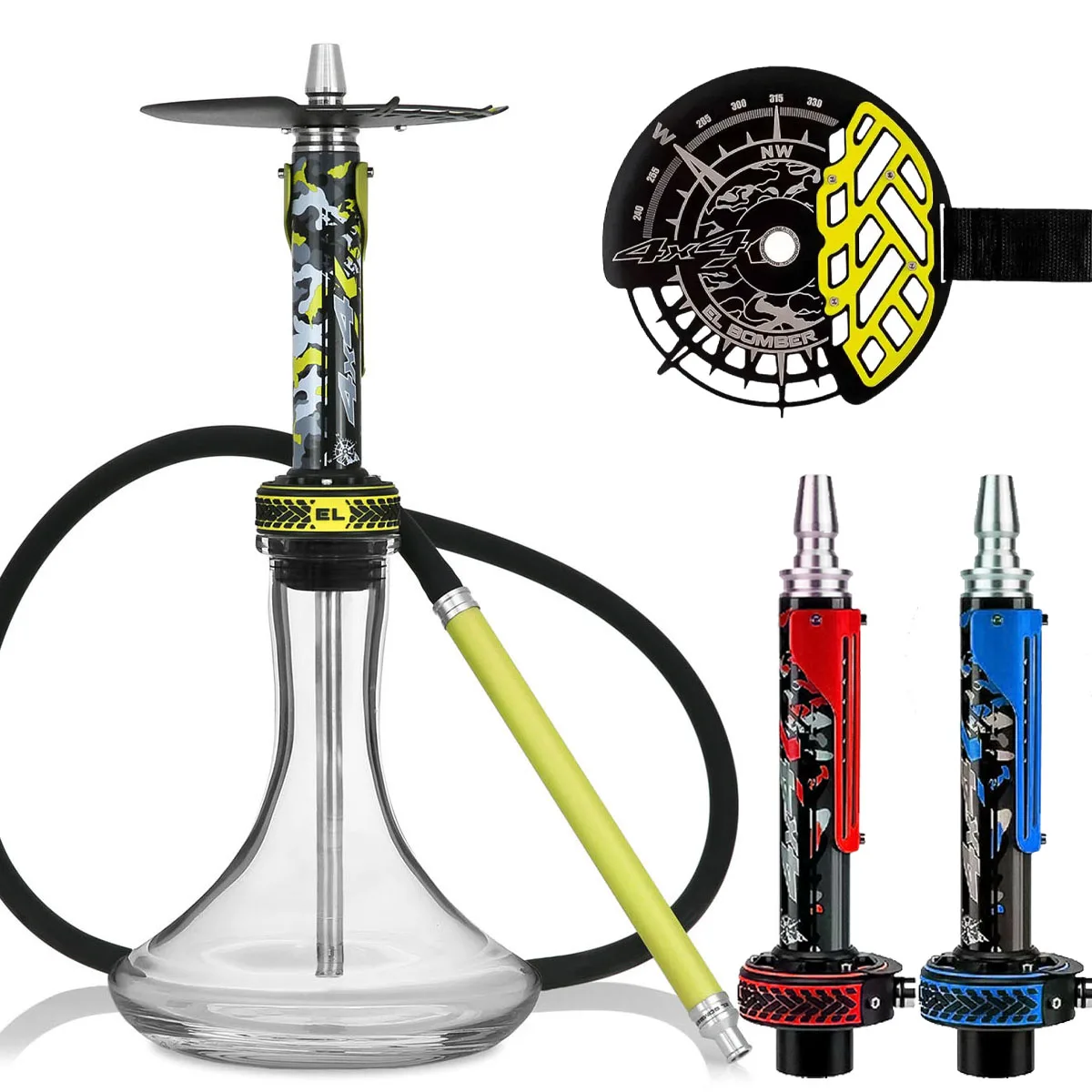 Premium Stainless Steel Hookah Set OFF ROAD 4X4 Racing Car Style Gift Box Packing Russia Shisha Chicha Nargile Cachimba