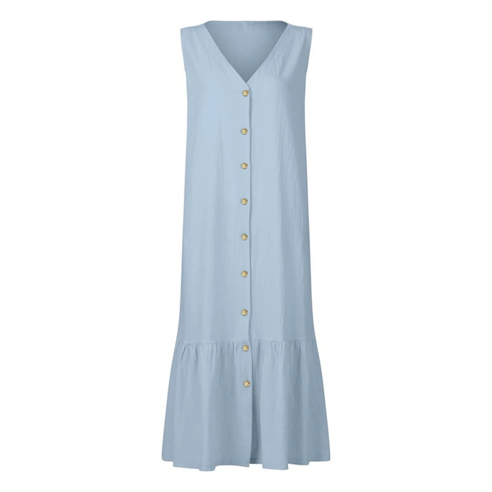 Sexy Solo Breasted Tejidos De Punto Cuello Redondo Camiseta Sin Mangas De La División Damas Vtimenta Informal - China Vtidos De Color Sólido Y MIDI El Vtido Precio