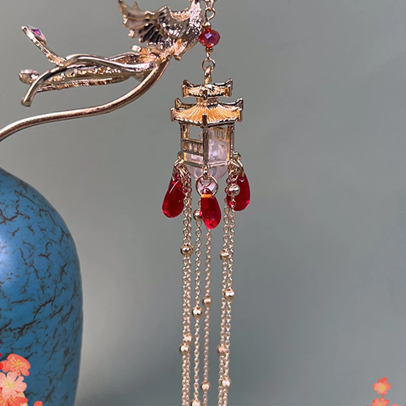 

Vintage Glow In The Dark Tassel Hair Sticks for Women Retro Chinese Glowing Lamp Chopsticks Hairpins Fashion Headdress Jewelry