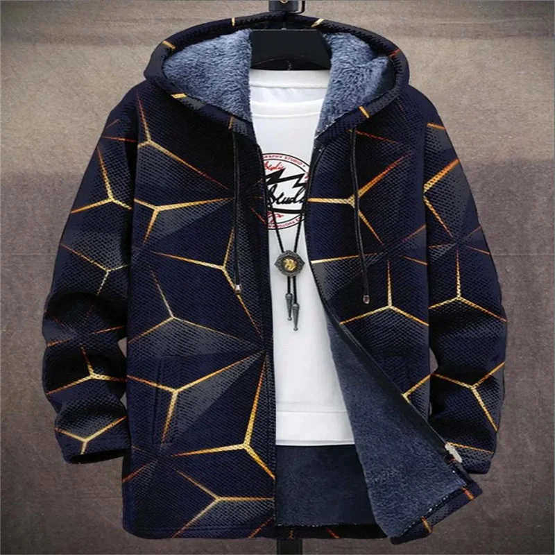 Description Picture 5 of itemWarm Parka Daily Zip Sweater Fashionable Autumn and Winter New Men's Fleece Lined Hoodie Sports Casual Jacket Warm Daily Winter