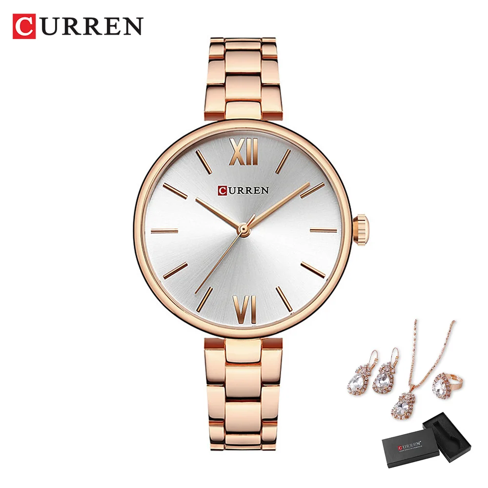 5 buc/set ceasuri de mână pentru femei, cuarț de lux, cuarț, bratara din aur roz, fără model, ceas de mână pentru femei_voghion.com