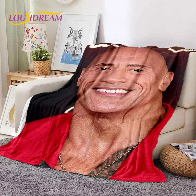 3D The Rock Dwayne Johnson Actor Soft Flannel Blanket,Throw Blanket Comfortable Blanket for Picnic Beds Sofa Home Bedroom Gift 6