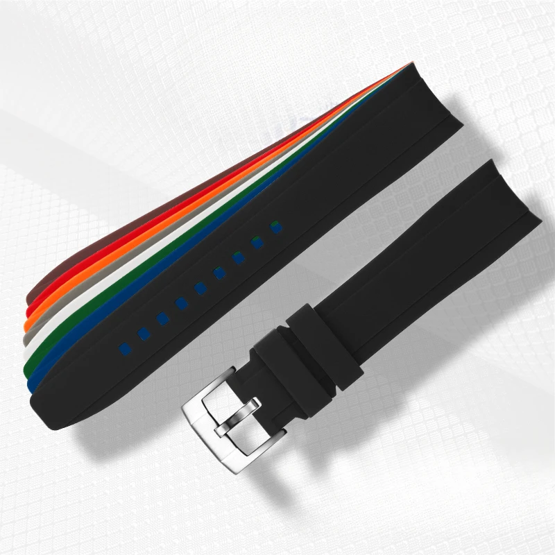 20 22Mm Arc Interface Joint Planet Accessori In Silicone Per Omega Swatch Anti-Allergia Con Strumento Multi-Colore Sostituire Cinturino