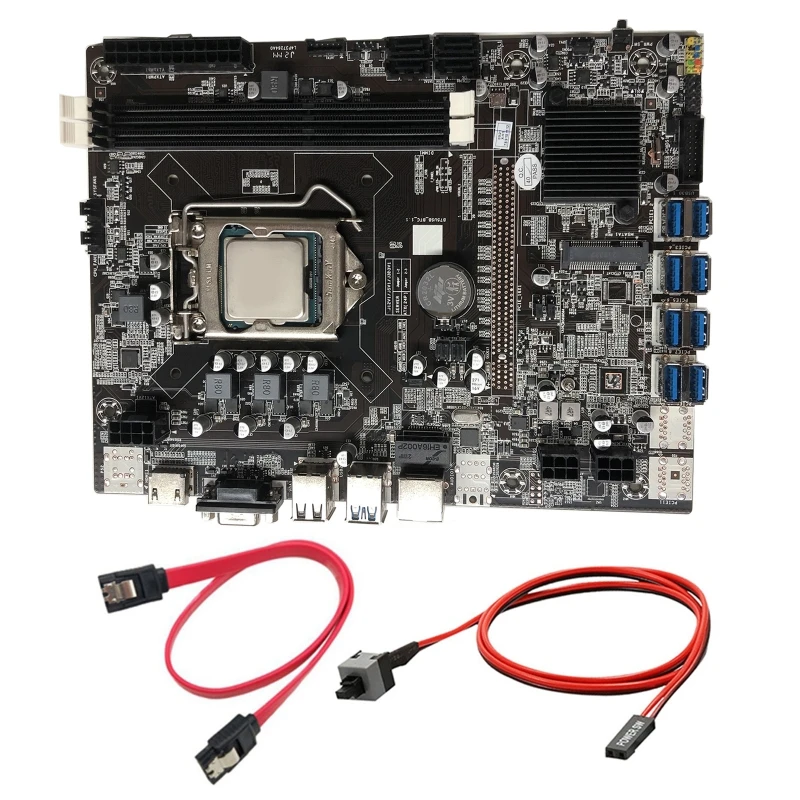 

Майнер LGA1155 DDR3 DIMM, совместимый с графическим процессором для майнинга криптовалюты BTC, материнская плата 8 USB3.0 для