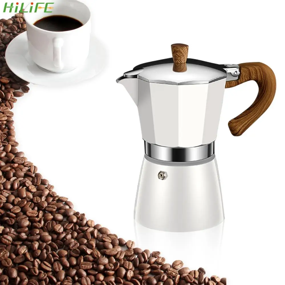 Manico In Legno Espresso Maker Moka Pot 300Ml Caffettiera Kitchen Coffeware Vintage Classic Italian And Cuban Cafe Brewing Tools