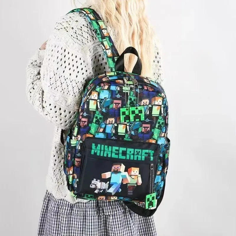 Sac à dos imprimé graffiti style jeu de pixels, léger, résistant à l'eau, pour l'école, les voyages quotidiens, les adolescents, les activités de plein air et l'université