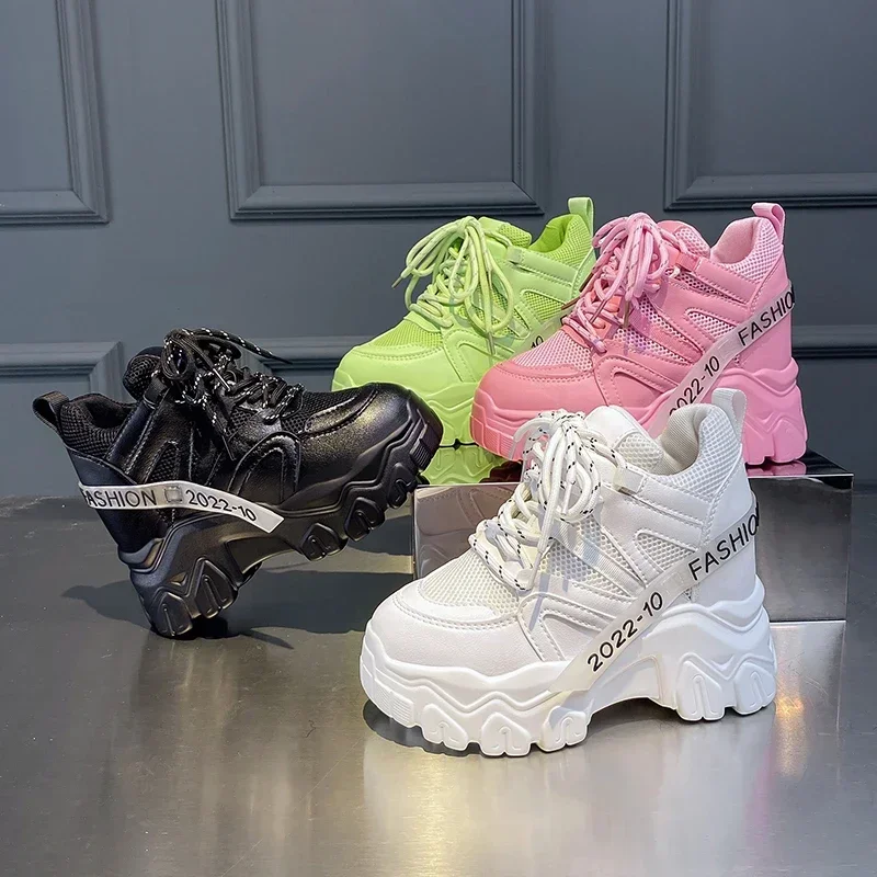 Spring Autumn Fashion Women Sneakers Chunky Breathable Mesh Casual Shoes Wedge Heels Platform Shoes Sports Dad casual sneakers