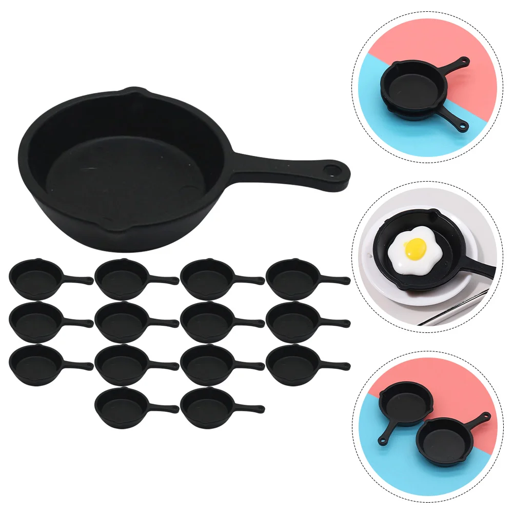 

15 Pcs Pan Pendant Miniature Cookware Frying Models Childrens Toys Cosplay House Plastic Pretend Pans Ornament