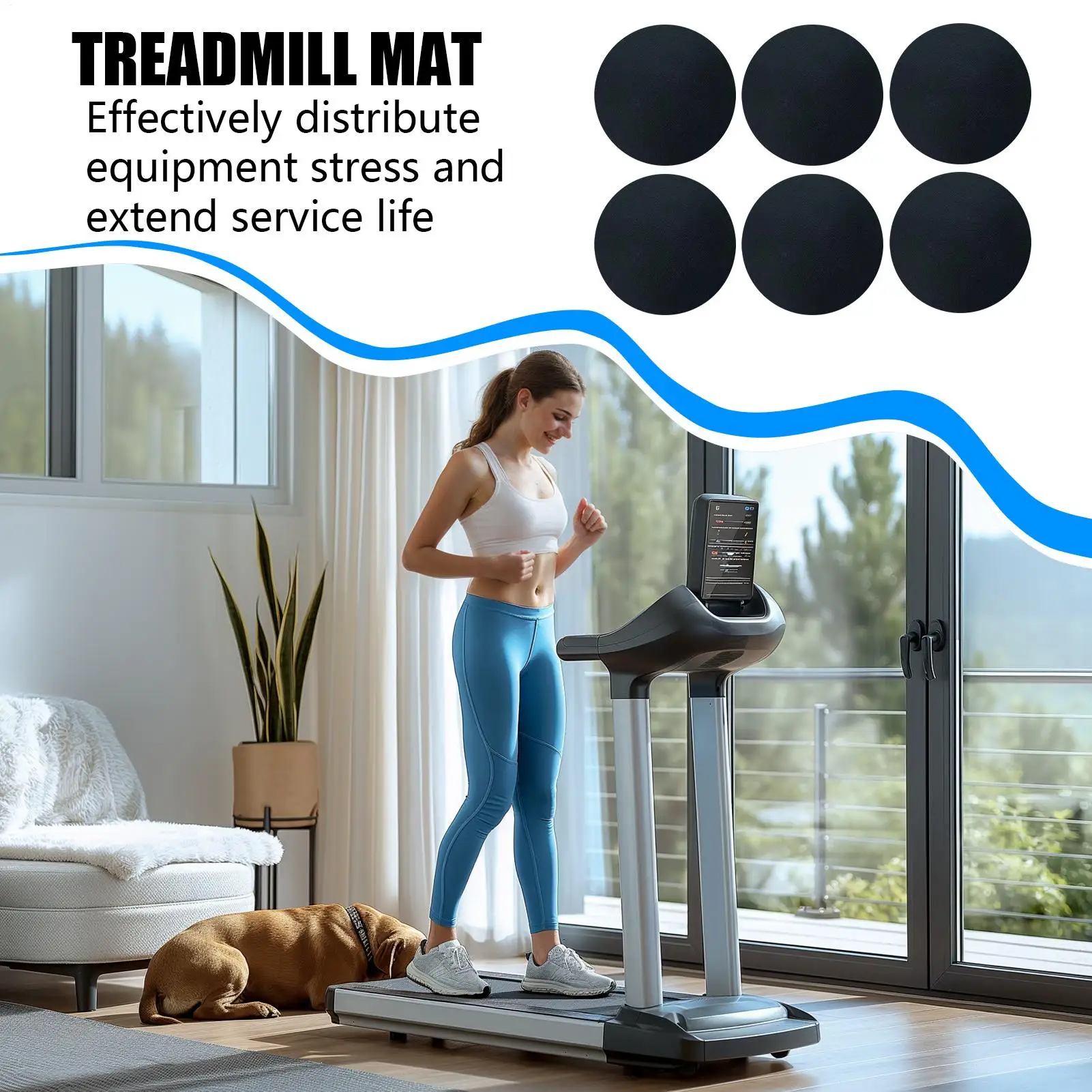 Treadmill Mat 6 Piece Shock Absorbing Noise Reduction Bike Trainer Mat treadmill-mat-6-piece-shock-absorbing-noise-reduction-bike-trainer-mat