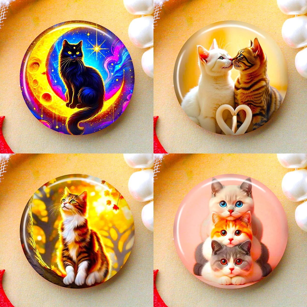 Handmade 8-50mm Glass Cabochon Set for DIY Jewelry and Pendent Crafting
