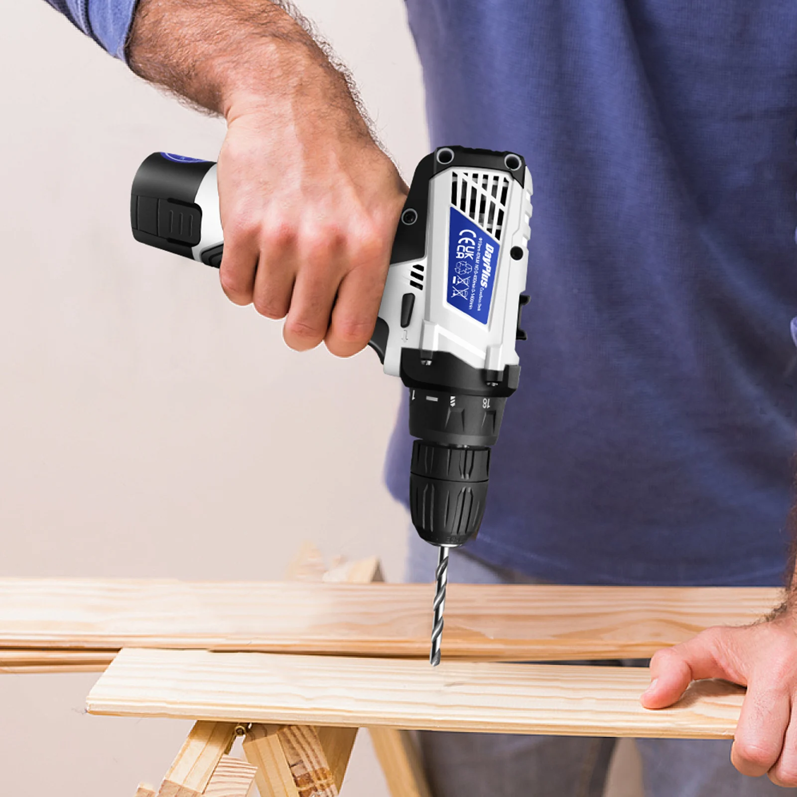 12V Cordless Drill Combo Cutter Electric Screwdriver Kit, 2 Variable Speed 18 + 1 Torque Setting, 23 Drill/Screwdriver Bits: 3 - 5 Days Free Delivery only UK
