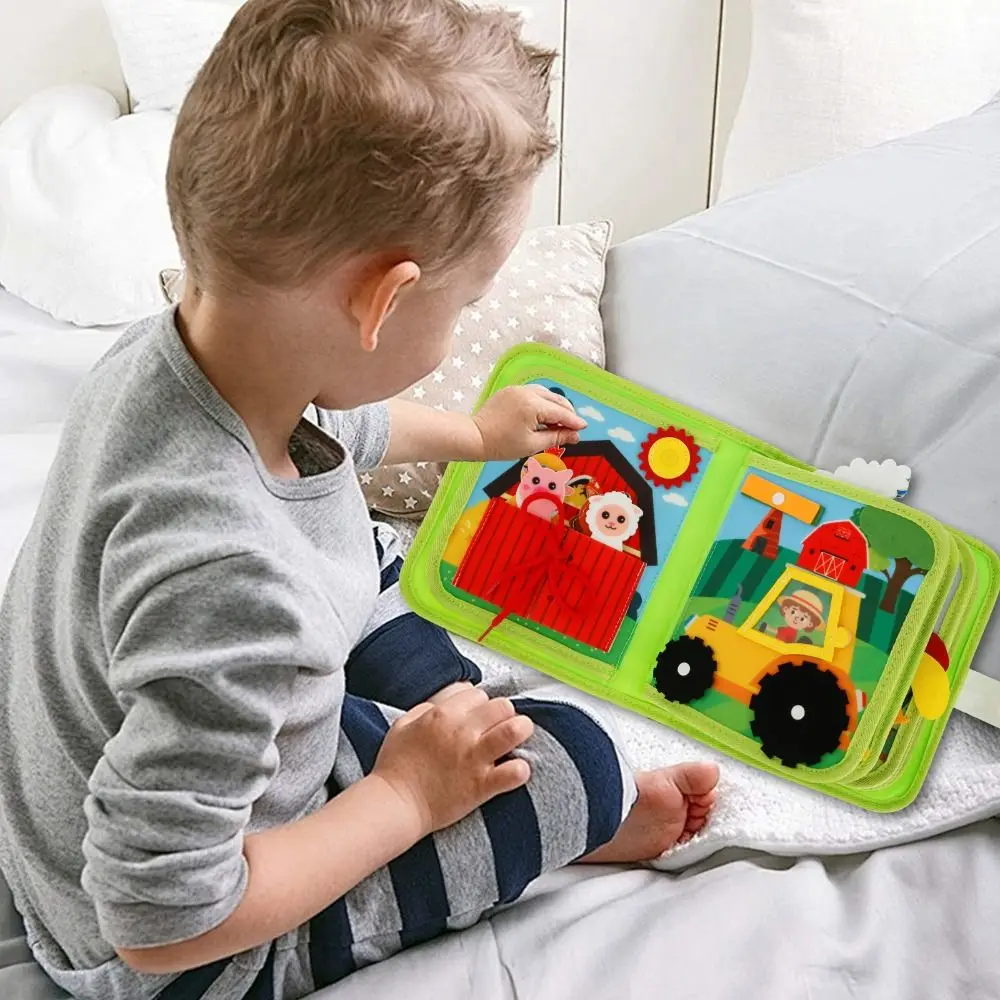 Educational Montessori Felt Quiet Book Farm Animal Learning Toys_voghion.com