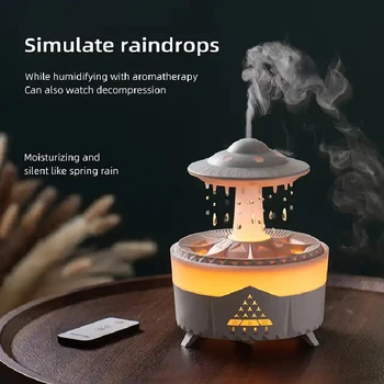 Rain Drop Air Humidifier Essential Oil Diffuser 350ml 7 Colors LED Lamp Ultrasonic Remote Control