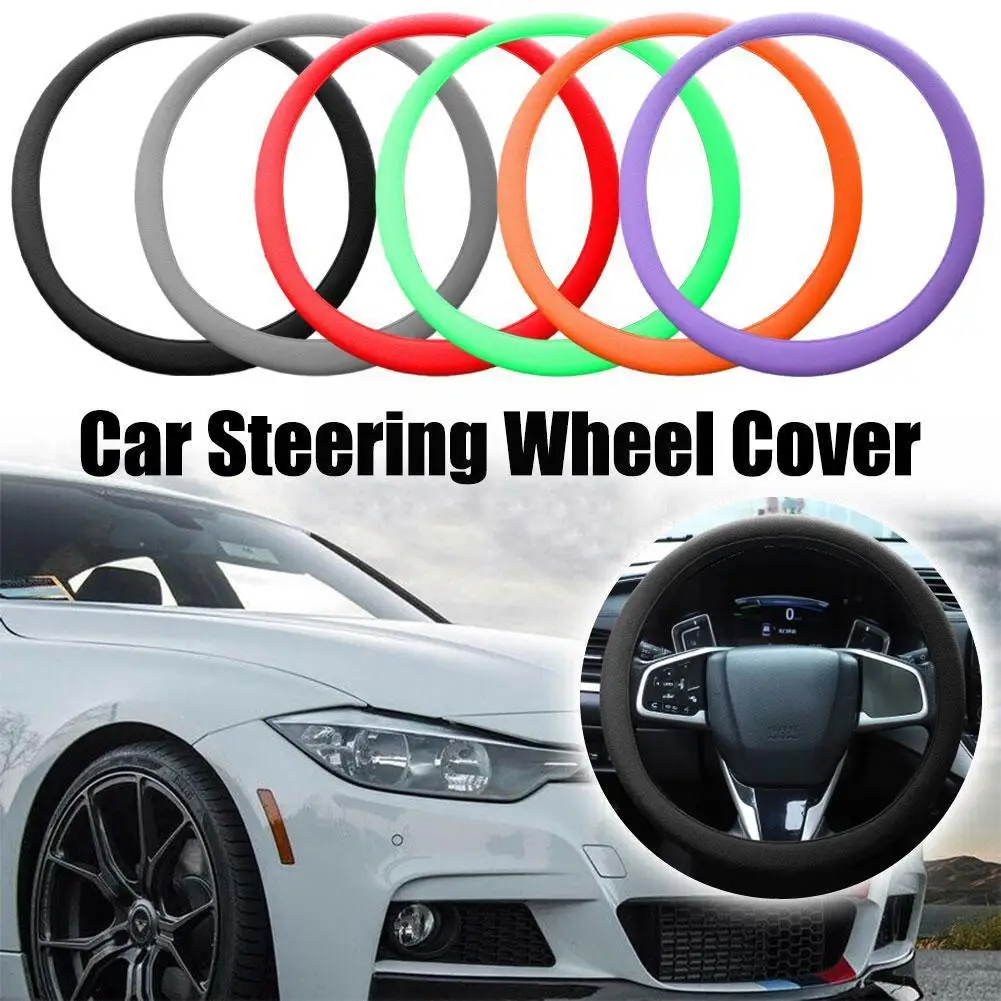 

Car Universal Silicone Steering Wheel Cover Elastic DIY Color Glove Accessories Auto Texture Covers Decoration Soft Cover M Z1C3