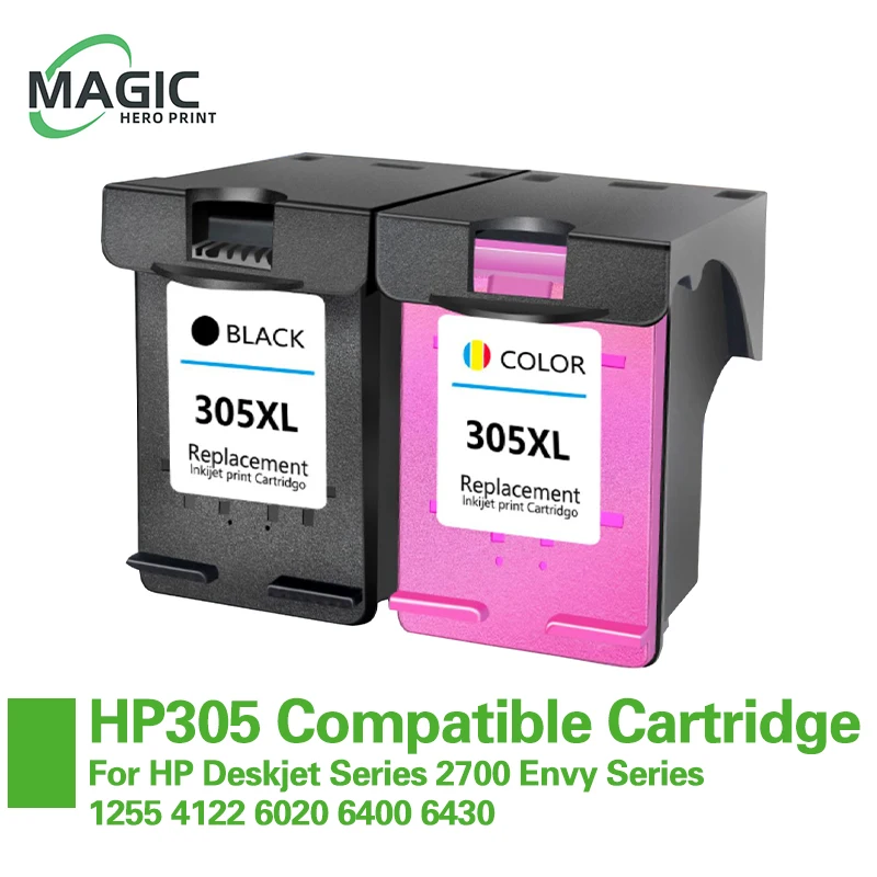 Cartuchos de Tinta Remanufaturados Compatíveis para hp 305 xl Deskjet Série 2700 Série Envy 1255 4122 6020 6400 6430