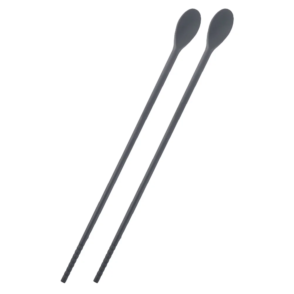 

1 Pair of Beverage Stirring Sticks Multifunctional Chopsticks Silicone Spoon