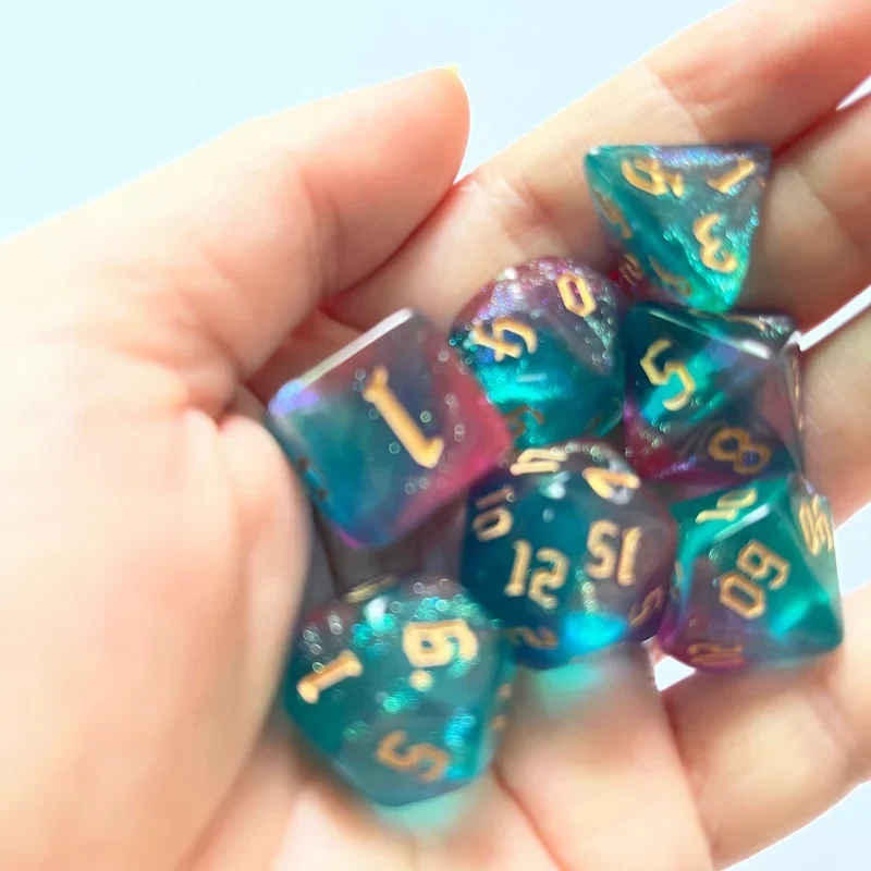 Polyhedral Dice Set 7pcs/lot Multi-faceted Acrylic RPG DND Dice for Board Game Role Playing Games D4 D6 D8 D10 D00 D12 D20