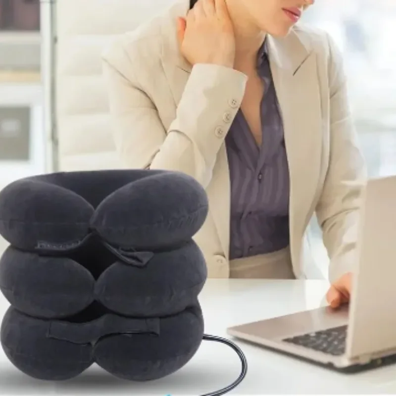 وسادة طبية نفخ للرقبة لإطالة الفقرات وتخفيف الألم - الصورة 2