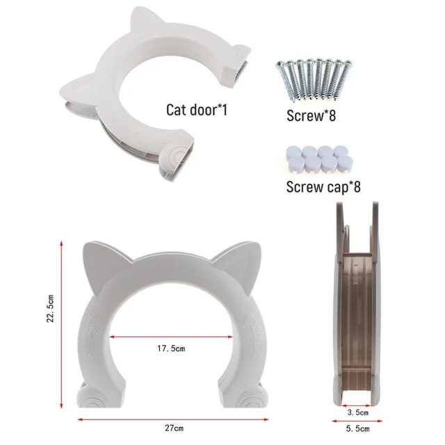 Cat Door Dog Hole Access Direction Controllable Toy For Pet Training Dog Cats Kitten ABS Plastic Small Pet Gate Door Kit Cat Dog 4