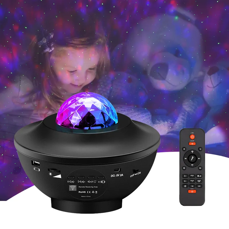 LED Galaxy Starry Sky Night Light Projector Ocean Star Party Speaker Lamp Remote