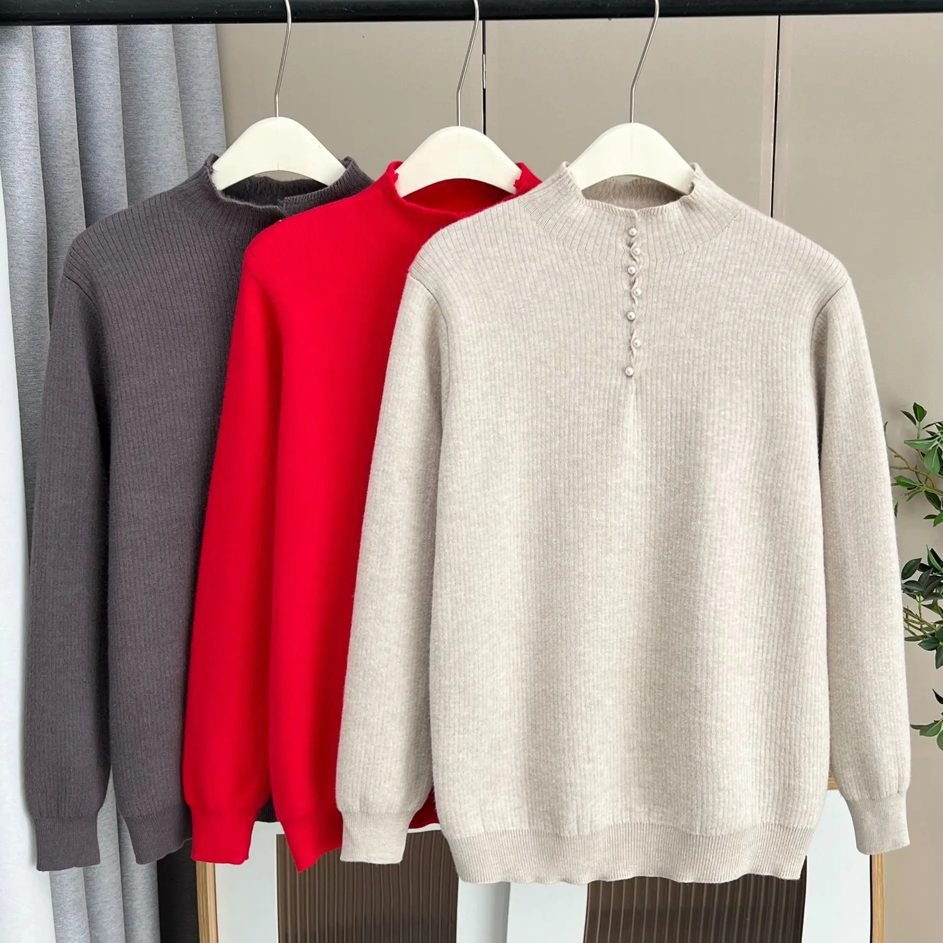 XXXXL Fashion Plus Size Women's Sweaters One-piece Fleece Thickened Warm Pullovers In Autumn And Winter New Style 8525