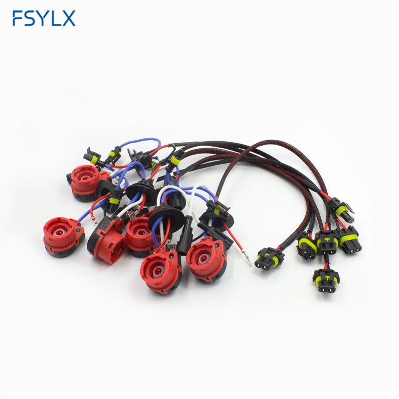 Auto car D2 D2C D2S D2R AMP socket connector power cable HID ballast bulb HID XENON wire harness D4 D2 adaptor headlight adapter harness car plug connector wire car wiring harness