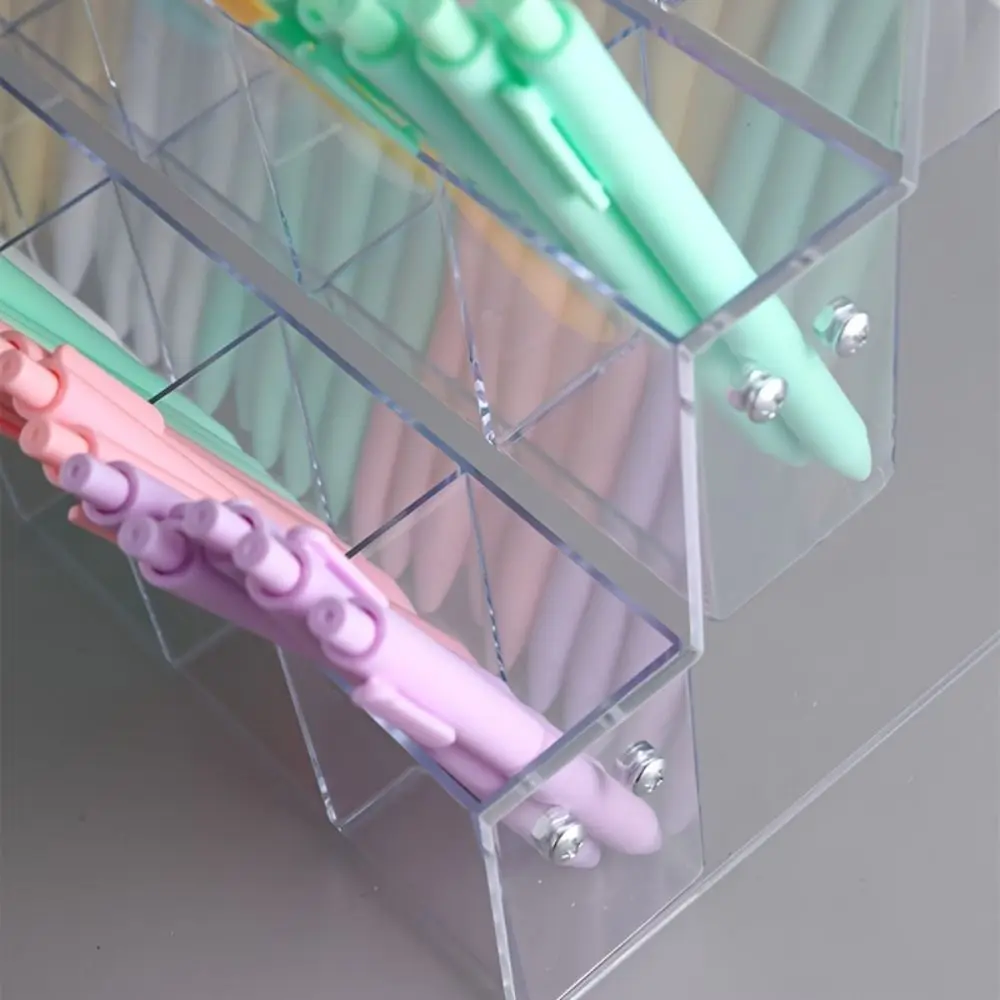 Creative Stationery Display Shelf Ladder Type Pen Tray Space-Saving Brush Storage Rack Office Stationery Shop Desktop Ornaments Pen Holder Pen And Brush Holder