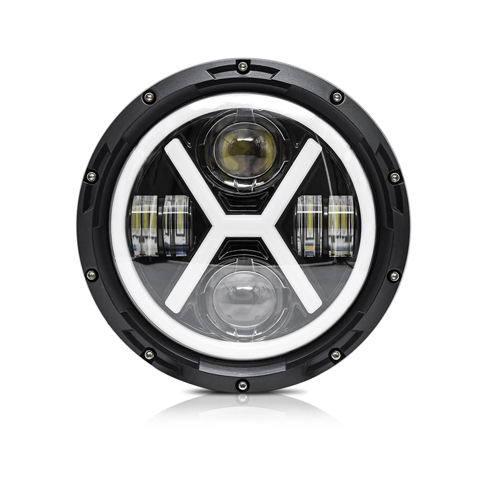 1 adet 7 inç araba motosiklet LED far 500W 6000K 30000LM IP67 su geçirmez DRL/dönüş sinyali/düşük ışın/yüksek ışın far