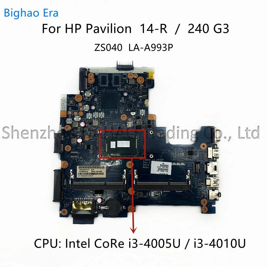 ZS040 LA-A993P For HP Pavilion 246 240 G3 14-R Laptop Motherboard