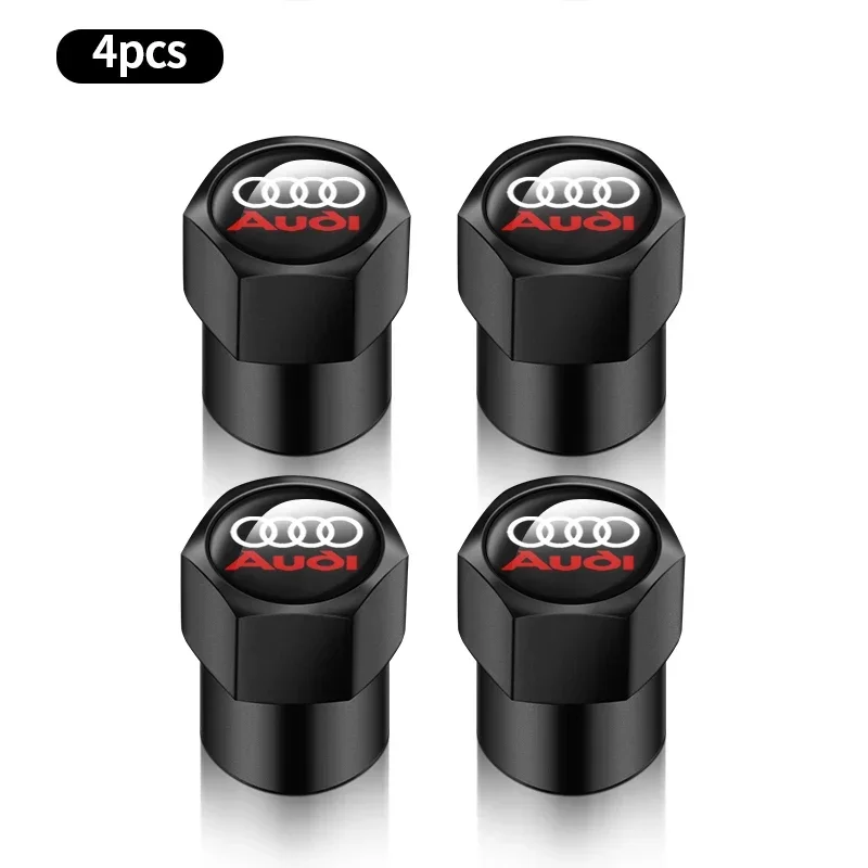 Premium Car Valve Stem Caps with Emblem - Set of 4