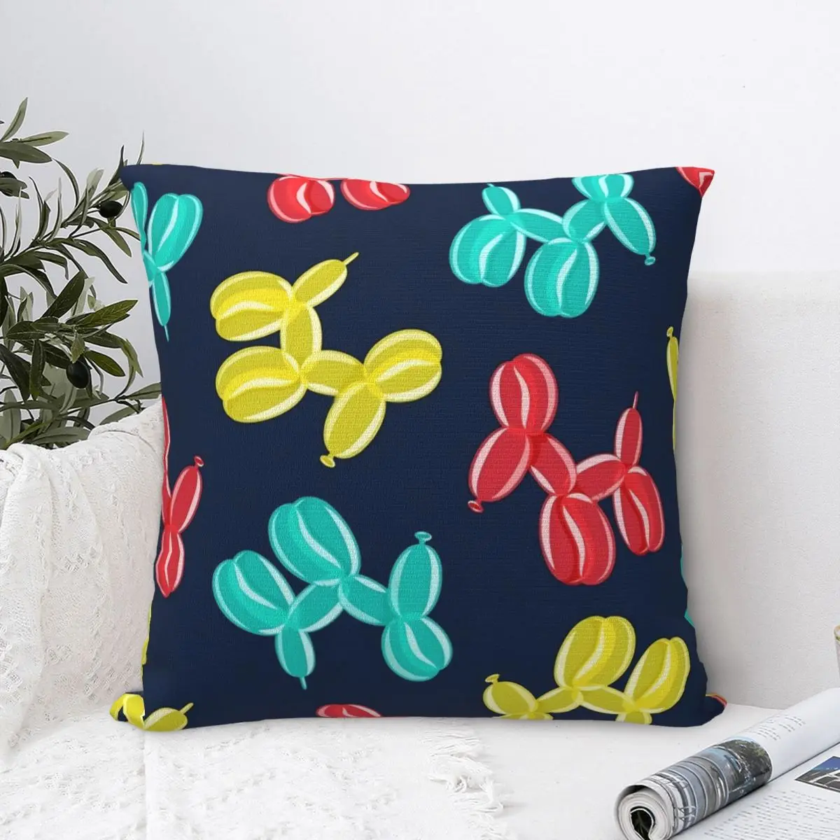 

Наволочка с рисунком воздушной собаки, милая мягкая подушка, Настольная подушка, забавные графические наволочки для офиса, автомобиля, украшение для дома