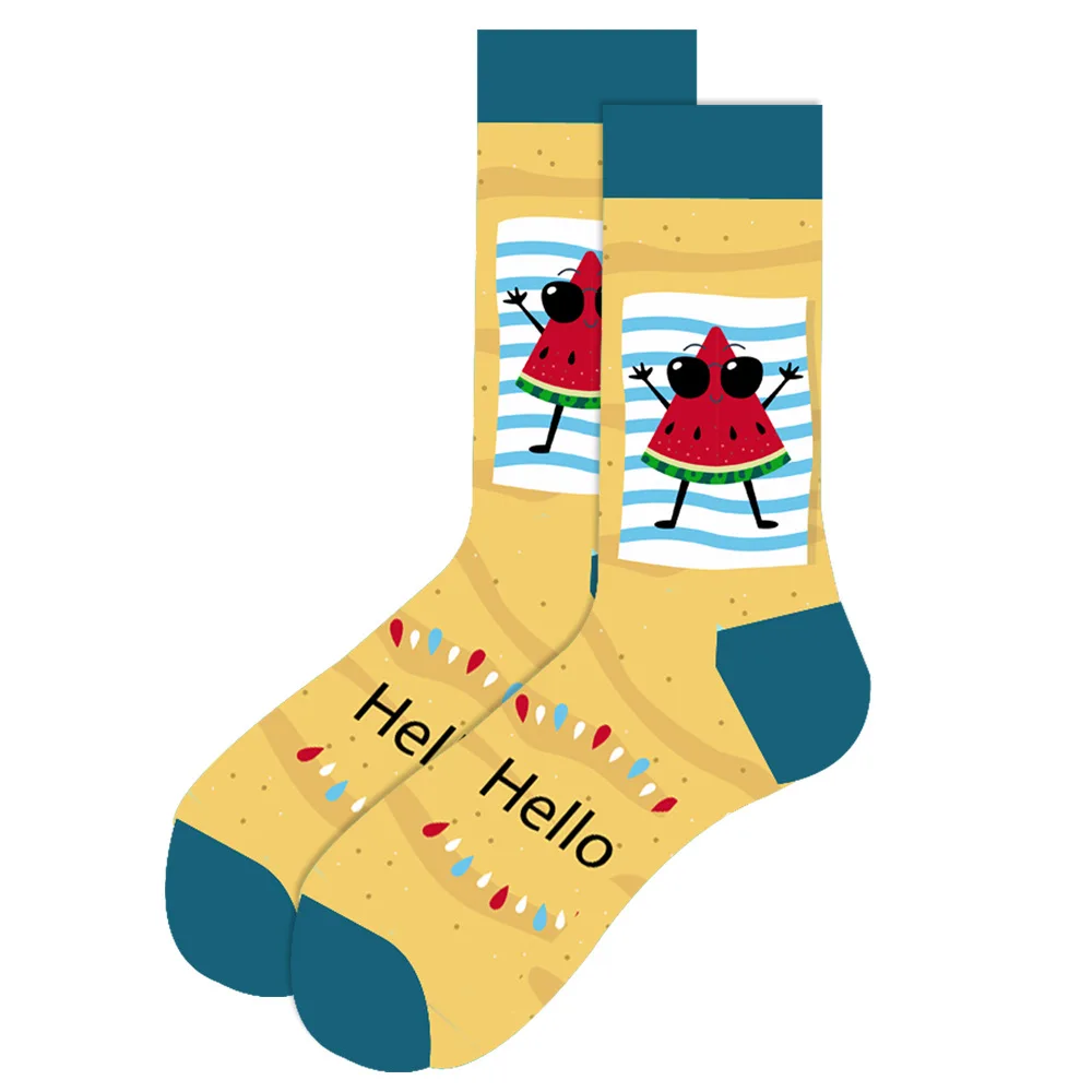 Streetwear Oversized Cartoon & Fruit Design Cotton Socks
