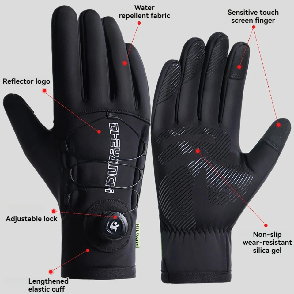 GTUBIKE Winter Men's Women Gloves Windproof Waterproof Touch Screen Warm Gloves Outdoor Sports Cycling Running Skiing Gloves 5