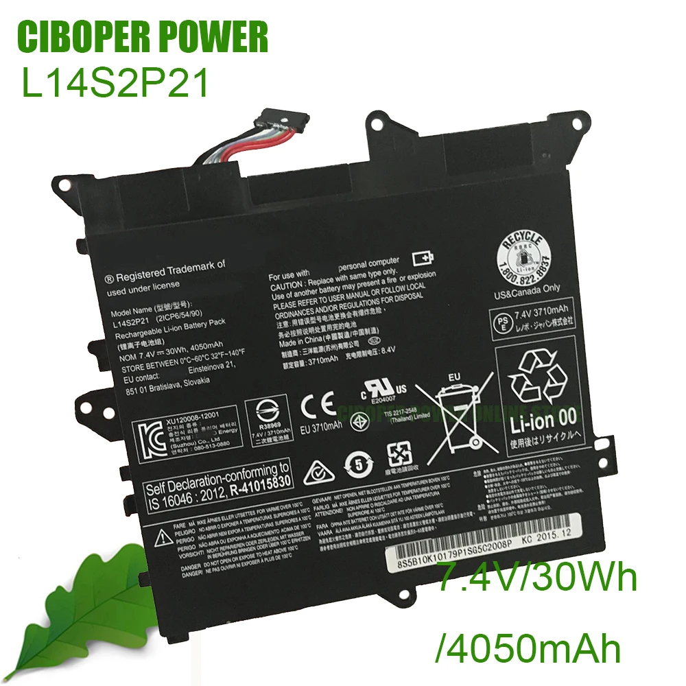 

CP Genuine Battery L14S2P21 L14M2P22 4050mAh/30WH For Flex 3-1120 Flex 3-1130 ,3-11-NTW 80LX001FUS Tablet YOGA 300 5B10H09632
