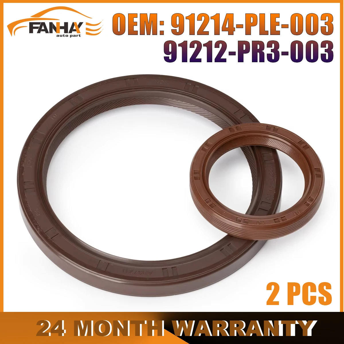 2x Oil Pump Front Rear Main Crank Shaft Seal for Honda B D Series CRV Civic 91214-PLE-003 91212-PR3-003 91212PR3003 91214PLE003