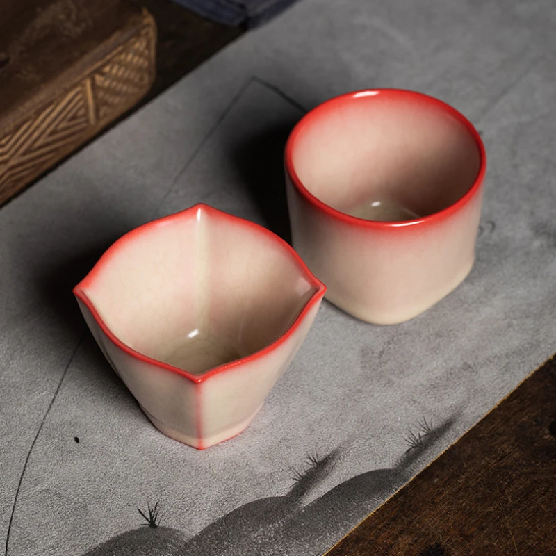 Longquan Celadon Pig Oil Jelly Red Body Teacup Zen Tea Bowl Cup For Tea Tea-tasting Smelling Cup Jianzhan Master Cup Teaset GIFT