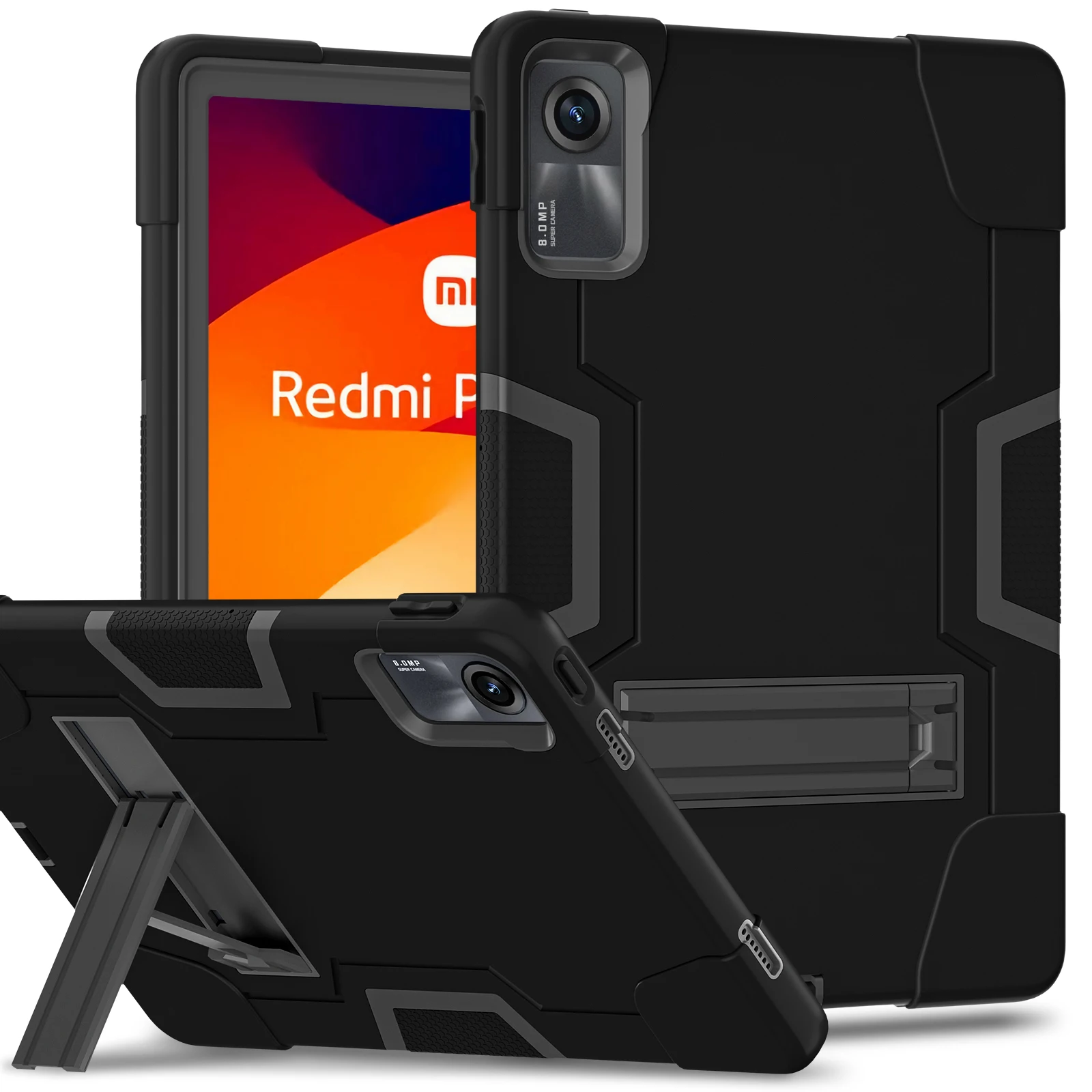 

Бронированный чехол для Xiaomi Redmi Pad SE, 11 дюймов, противоударный, безопасный для детей, ПК, силиконовый гибридный Чехол-подставка RedmiPad SE 2023, чехол для планшета
