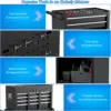 8-Drawer High Capacity Rolling Tool Chest Detachable Tool Box with Lock Movable Tool Chest Chest with Wheels Heavy 3