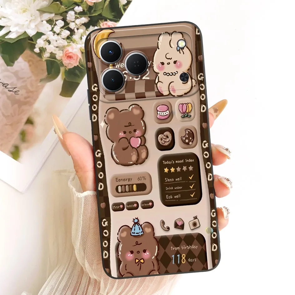 Cute Cartoon Cat Painted Soft Silicone Phone Case Cover