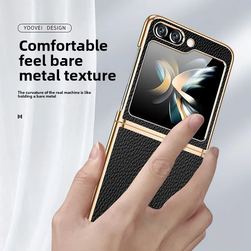 Elegant Gold and Silver Electroplated PU Leather Phone Case - Premium Flip Protective Cover