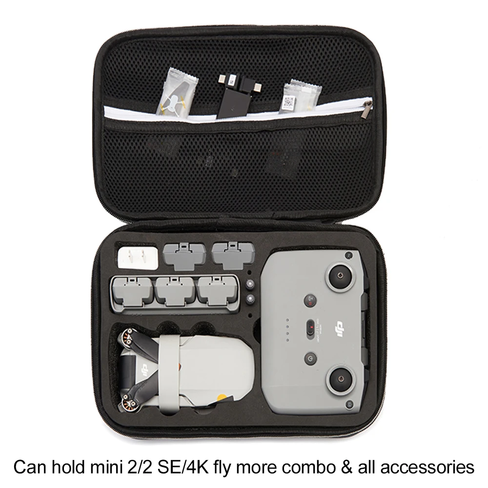 DJI Mini 2/2 SE/4K Storage Case, Battery Charger, Remote Controller, Compact and Convenient Storage Solution