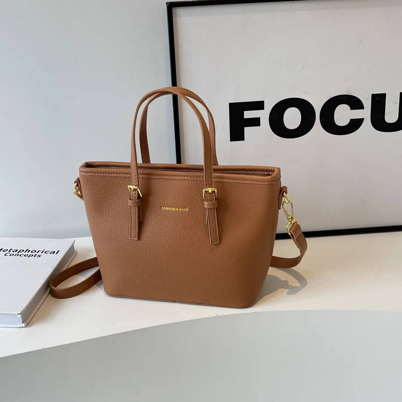 

Pu Zipper Ladies Top-Handle Bags New Versatile Commuting Shoulder Bags for Women 2024 Fashion Free Shipping Bolsas Femininas