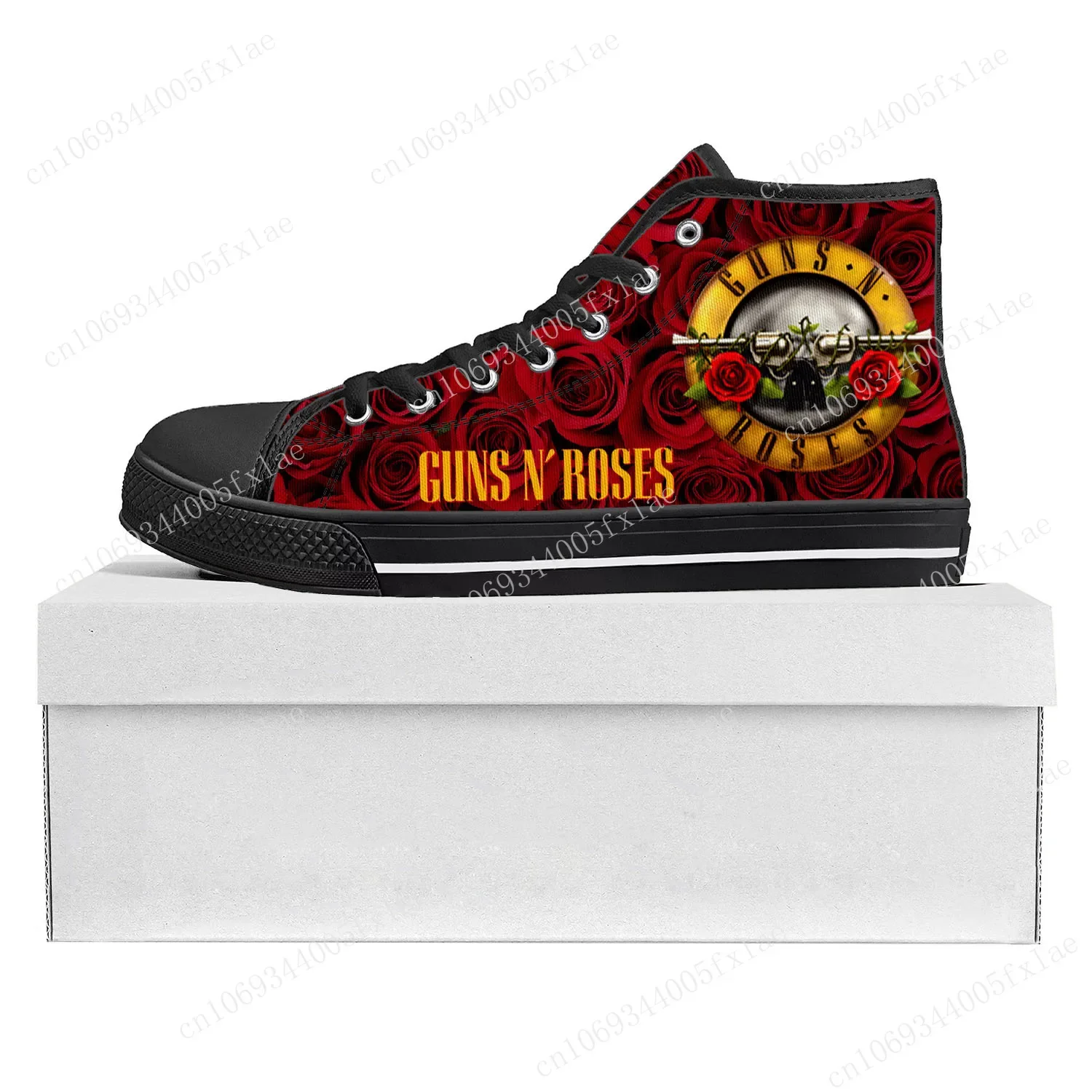 Guns N Roses Heavy Metal Rock Band High Top High Quality Sneakers Mens Womens Teenager Canvas Sneaker Couple Shoes Custom Shoe