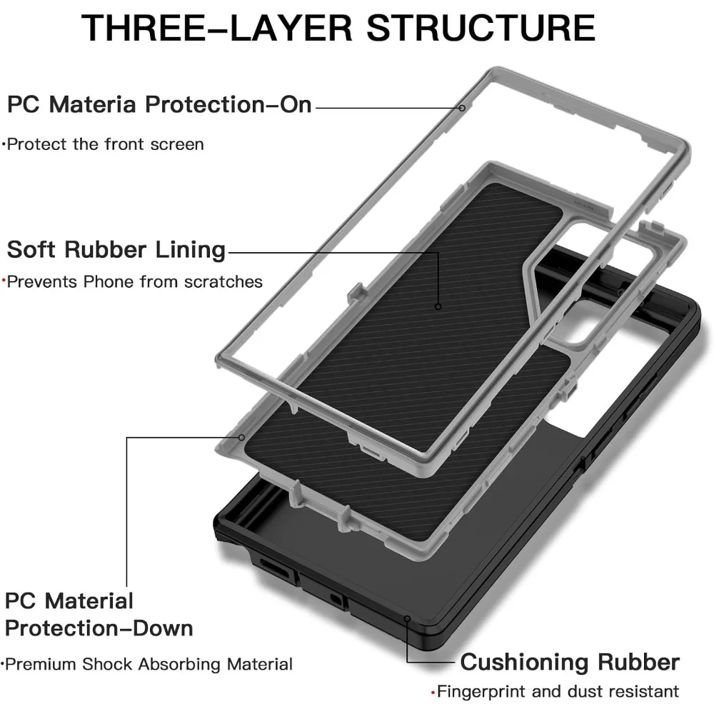 Elite Military-Grade Shockproof Case with Matte Anti-Drop Camera Protection